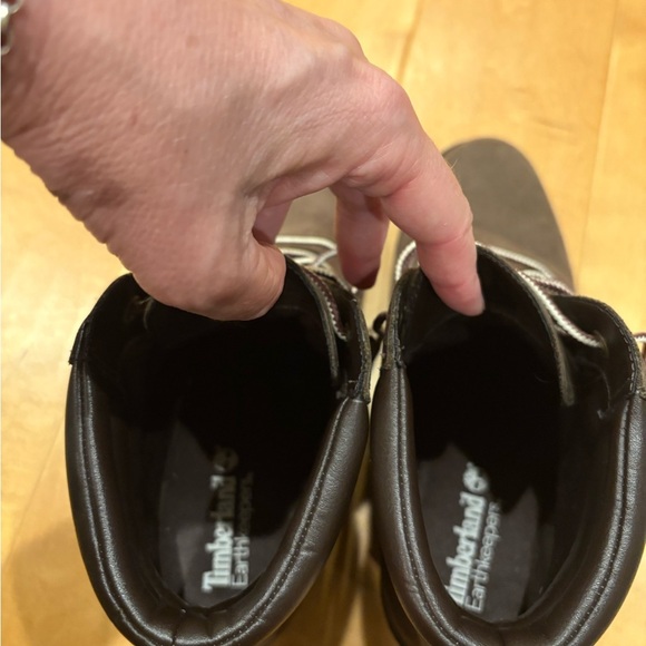 Timberland Amston wedge ankle boots booties brown leather sz 11 - Picture 5 of 7